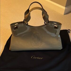 Cartier Beige Patent Leather Large Marcello de Cartier Bag